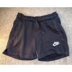 Nike Girls Size Large Black Sweat Shorts With Drawstring & Pockets